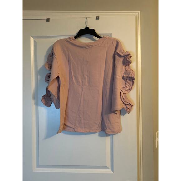 NWT Polly & Esther Rue 21 Pink 3/4 Sleeve Shirt Ruffles Femme Forever Size Small - Picture 2 of 5